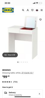 Witte kaptafel met spiegel - BRIMNES, Huis en Inrichting, Tafels | Kaptafels, Minder dan 50 cm, Ophalen of Verzenden, Zo goed als nieuw