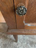 Vintage houten kastje met een beige marmeren blad, Ophalen, Gebruikt