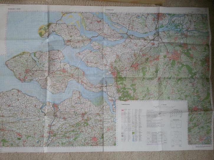 DETAILKAART van ZEELAND en WEST-BRABANT en a. provincies, Boeken, Atlassen en Landkaarten, Zo goed als nieuw, Landkaart, Nederland
