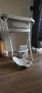 Bébé-jou Baby Badje met Standaard,badzitje in de kleur Taupe, Ophalen of Verzenden, Zo goed als nieuw, Badje, Bébé-jou