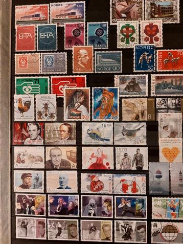 Noorwegen , 52 gestempelde zegels , veel series beschikbaar voor biedingen