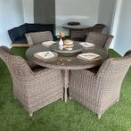 Ronde Wicker Tuinset — 150cm– Incl. 4 Stoelen & Draaiplateau