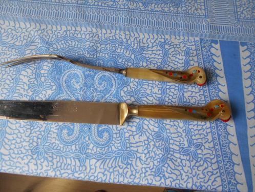 Vintage jaren 1960 S&S Haddad Jezzine snijset., Huis en Inrichting, Keuken | Bestek, Zo goed als nieuw, Los bestek, Rvs of Chroom