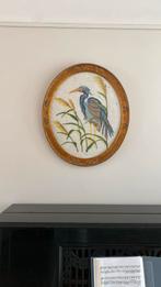 Vintage schilderij met geborduurde kraanvogel, Ophalen