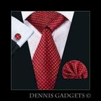 Dennis Gadgets: 100 % zijden stropdas ( 3 delig !! ) DG 1607, Ophalen of Verzenden, Nieuw, Rood, Met patroon