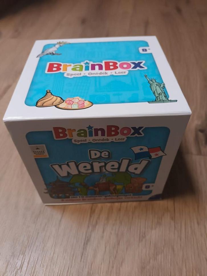 Brainbox - De Wereld, Hobby en Vrije tijd, Gezelschapsspellen | Bordspellen, Zo goed als nieuw, Een of twee spelers, Drie of vier spelers