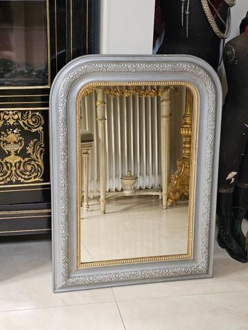 Aparte antieke toogspiegel zilver + goud / spiegel toog beschikbaar voor biedingen
