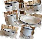 Brocante emaille litermaat - schenkkom - steelpannetje, Antiek en Kunst, Curiosa en Brocante, Ophalen of Verzenden