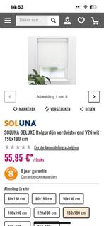 SOLUNA DELUXE Rolgordijn verduisterend V26 wit 150x190 cm, Huis en Inrichting, 100 tot 150 cm, Wit, Nieuw, Ophalen of Verzenden