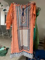 Indian bollywood salwar kameez kurti oranje blauw, Ophalen of Verzenden, Zo goed als nieuw, Blauw, Overige typen