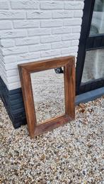 Rechthoekige spiegel met een rustieke houten lijst, Ophalen, Gebruikt, Minder dan 100 cm, Rechthoekig