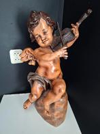 Grote enegel met viool 60 cm hoog, Antiek en Kunst, Kunst | Beelden en Houtsnijwerken, Ophalen