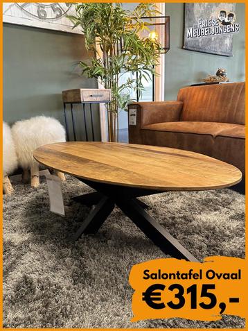 Ovalen Bijzettafel | Mangohout | 130 cm | Spinpoot