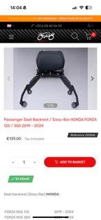 Passanger seat backrest honda forza 125, Ophalen of Verzenden, Nieuw