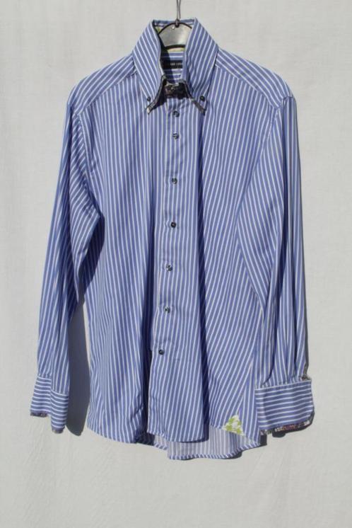 Mooi blauw-wit gestreept overhemd.Mt 40.Cesare Cosatti, Kleding | Heren, Overhemden, Zo goed als nieuw, Halswijdte 39/40 (M), Blauw