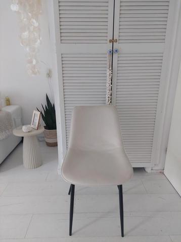 6 velvet eetkamerstoelen creme/beige/ivoor