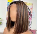 Brown highlights bob wig pruik, Sieraden, Tassen en Uiterlijk, Uiterlijk | Haarverzorging, Ophalen of Verzenden, Nieuw, Pruik of Haarverlenging