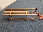Mooie houten slee met rugleuning 2x, Ophalen, Rugleuning, Zo goed als nieuw