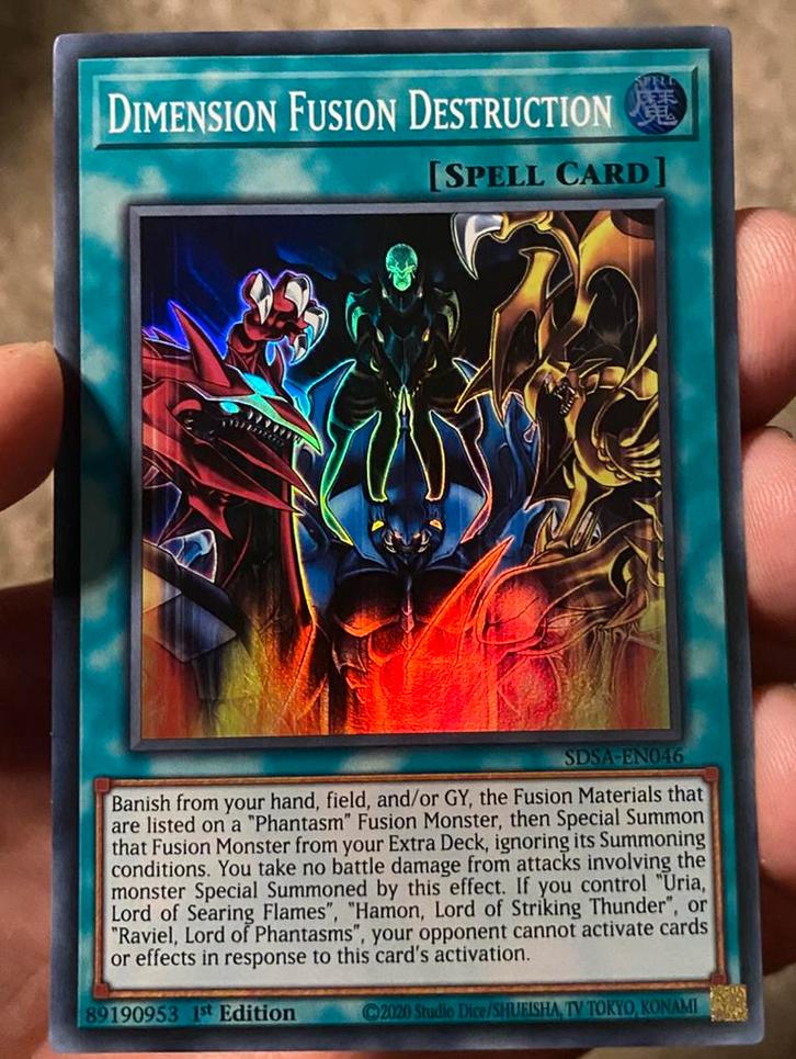 Yu-Gi-Oh! Dimension Fusion Destruction SDSA 1st Edition !, Hobby en Vrije tijd, Verzamelkaartspellen | Yu-gi-Oh!, Zo goed als nieuw