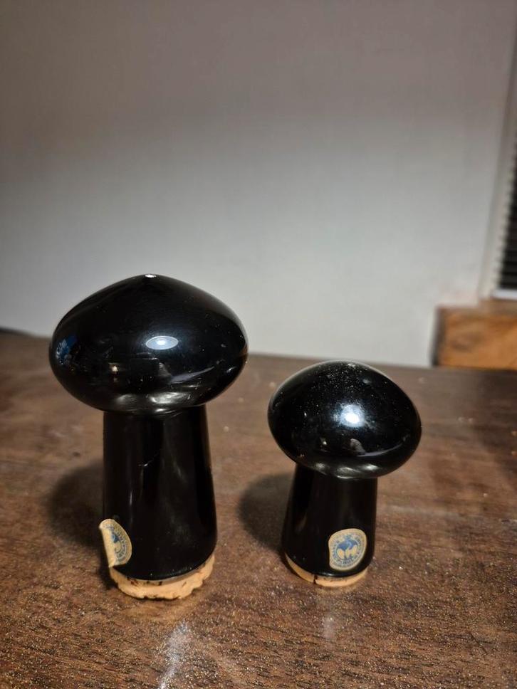 Deens design peper en zout glas holmegaard zwart, Antiek en Kunst, Antiek | Glas en Kristal, Ophalen of Verzenden