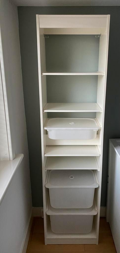 Ikea Trofast kast basiselement wit met 4 planken en 3 bakken, Huis en Inrichting, Kasten | Boekenkasten, Gebruikt, 50 tot 100 cm