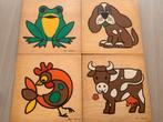 Oude Houten School Puzzels - Dieren, 2 tot 4 jaar, Gebruikt, 10 tot 50 stukjes, Ophalen of Verzenden