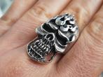 925 zilver biker ring skull doodskop maat 18,75 - Vanoli, Sieraden, Tassen en Uiterlijk, Ringen, Nieuw, 18 tot 19, Heer, Ophalen of Verzenden