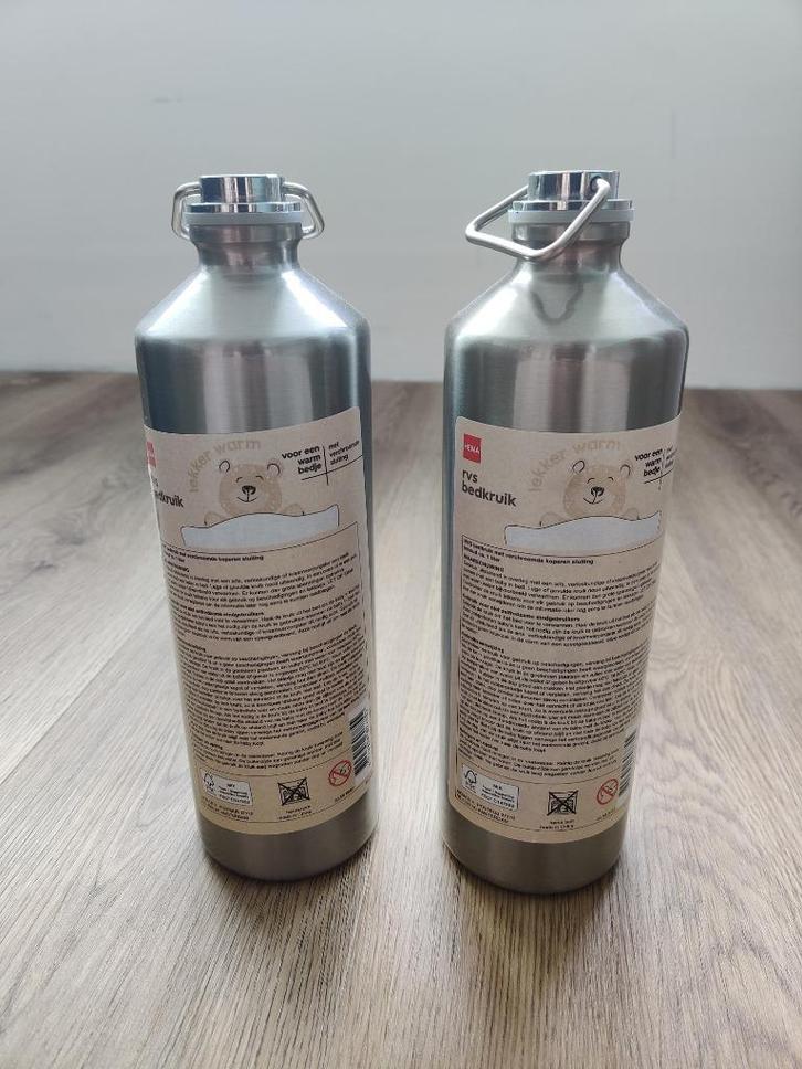2x RVS bedkruik 1L van HEMA, Kinderen en Baby's, Badjes en Verzorging, Zo goed als nieuw, Overige typen, Hema, Ophalen
