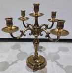 Antieke 5-armige kandelaar van koper/brons, Antiek en Kunst, Ophalen of Verzenden, Koper of Brons