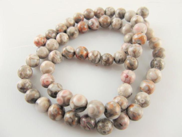 Oceanfossiel kraal rond circa 6.5 mm, Hobby en Vrije tijd, Kralen en Sieraden maken, Nieuw, Kraal, Ophalen