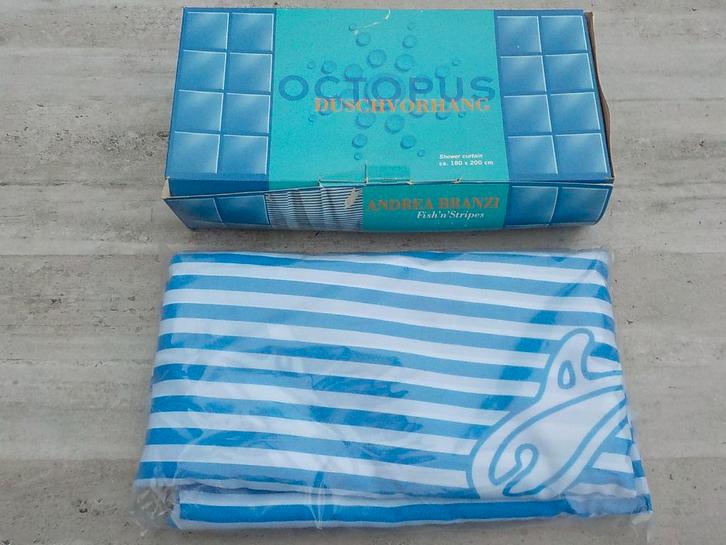 vintage design douchegordijn Andrea Branzi Fish'n'Stripes, Huis en Inrichting, Badkamer | Badtextiel en Accessoires, Nieuw, Overige typen