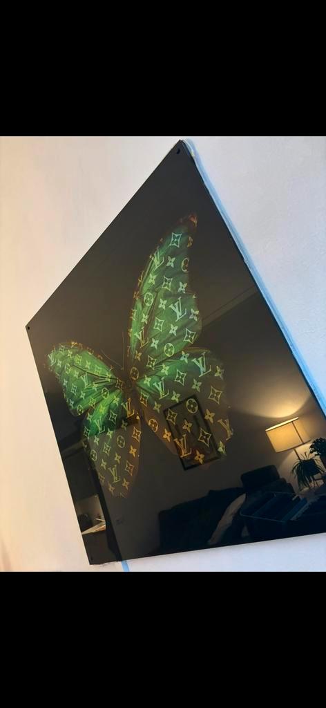 Louis Vuitton Vlinder Plexiglas Schilderij, Antiek en Kunst, Kunst | Schilderijen | Abstract, Ophalen of Verzenden