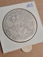 Zilveren Rijksdaalder Willem II 1858, Verzenden, Zilver, Losse munt, 2½ gulden