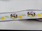 2.60 cm band vogeltjes paasei wit, geel, bruin 4cm breed, Ophalen of Verzenden, Zo goed als nieuw, Lint, Band of Elastiek
