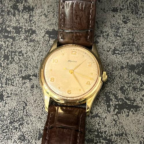 14k gouden Alpina horloge antiek automatisch uurwerk, Sieraden, Tassen en Uiterlijk, Armbanden, Nieuw, Ophalen of Verzenden
