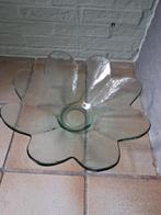 Glazen Fruitschaal Bloemvorm groen, Gebruikt, Schaal, Ophalen of Verzenden, Glas