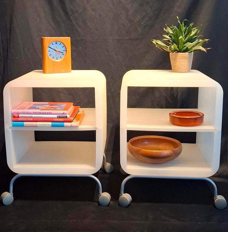 Set Vintage Ikea Prelat Bijzettafeltjes, Huis en Inrichting, Tafels | Sidetables, Zo goed als nieuw, 25 tot 50 cm, 50 tot 100 cm