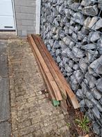 6 palen Angelim Vermelho 60x60x1500 mm gepunt, geschaafd, Tuin en Terras, Palen, Balken en Planken, Ophalen, Palen, Nieuw, Hardhout