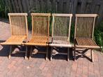 4 Hardhouten inklapbare stoelen, Ophalen, Gebruikt, Hout, Inklapbaar