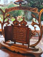 Joodse shabbat kandelaar plus de 10 geboden, Ophalen of Verzenden, Koper of Brons