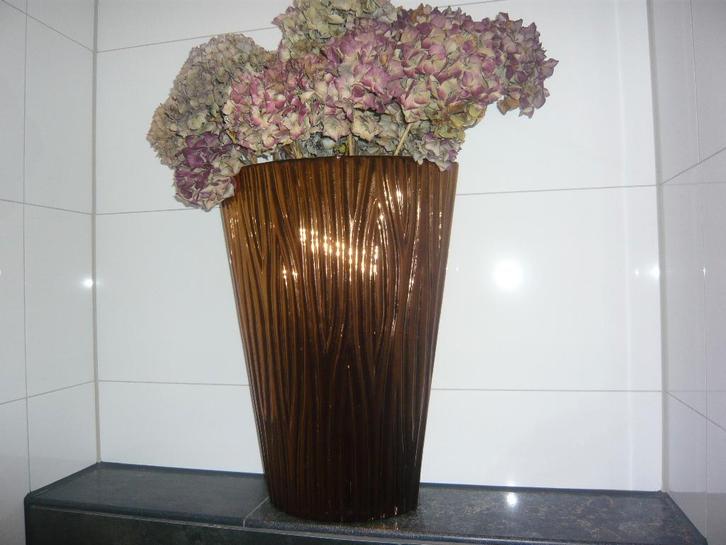 vaas goud, Huis en Inrichting, Woonaccessoires | Vazen, Zo goed als nieuw, Overige kleuren, 50 tot 75 cm, Aardewerk of Porselein