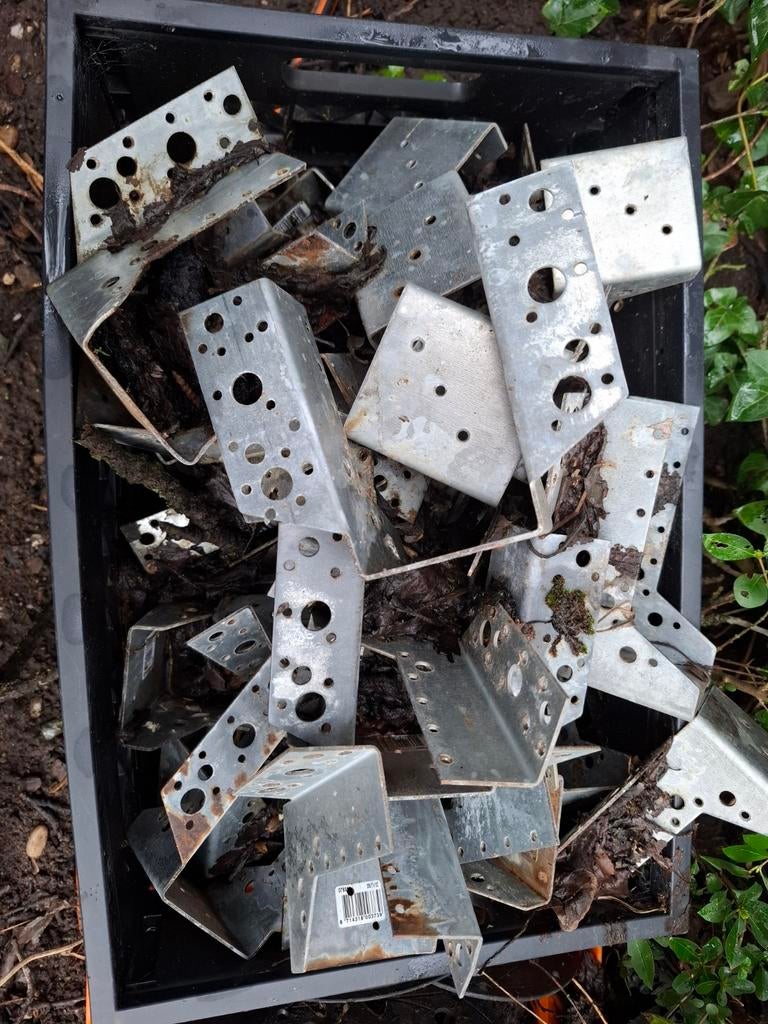 Baldragers / balkschoenen verzinkt - +- 40 stuks, Ophalen of Verzenden, Gebruikt