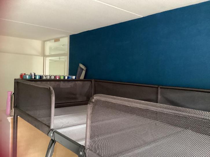 Hoogslaper Ikea model Tuffing donkergrijs, Huis en Inrichting, Slaapkamer | Bedden, Gebruikt, Eenpersoons, 90 cm, 200 cm, Metaal