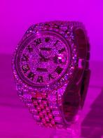 Rolex full iced out moissanite, Staal, Polshorloge, Ophalen of Verzenden, Zo goed als nieuw