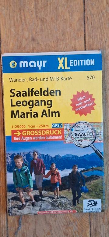  wandel/fietskaart geplastificeerd Saalfelden Leogang Maria 