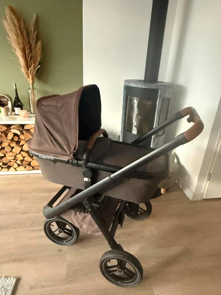 Dubatti One E3 zwart/cognac, Kinderen en Baby's, Kinderwagens en Combinaties, Gebruikt, Kinderwagen, Overige merken, Luchtbanden
