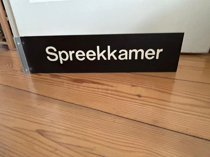 Oud vintage huisarts Spreekkamer bord beide kanten, Huis en Inrichting, Woonaccessoires | Tekstborden en Spreuken, Gebruikt, Ophalen of Verzenden