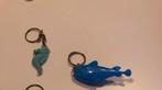 Vintage sleutelhanger, zeepaardje, blauwe vis, Ophalen of Verzenden, Zo goed als nieuw, Dier of Natuur
