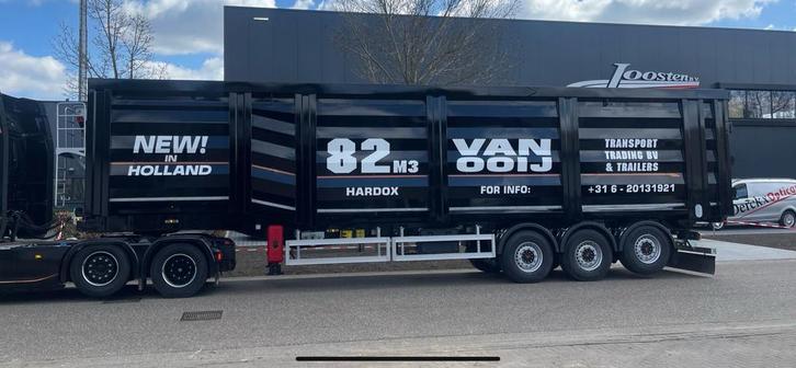 Nieuw 82m3 hardox schrootkipper uit voorraad leverbaar, Auto's, Vrachtwagens, Bedrijf, ABS, Aanhangers en Opleggers, Overige brandstoffen