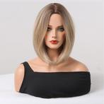 Dames Half Lange Blonde Bob Pruik Blond Haar Vrouwen Haren, Verzenden, Nieuw, Pruik of Haarverlenging